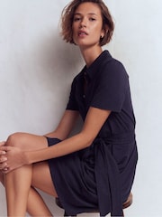 Boden Blue Patti Short Jersey Shirt Dress - Image 5 of 7