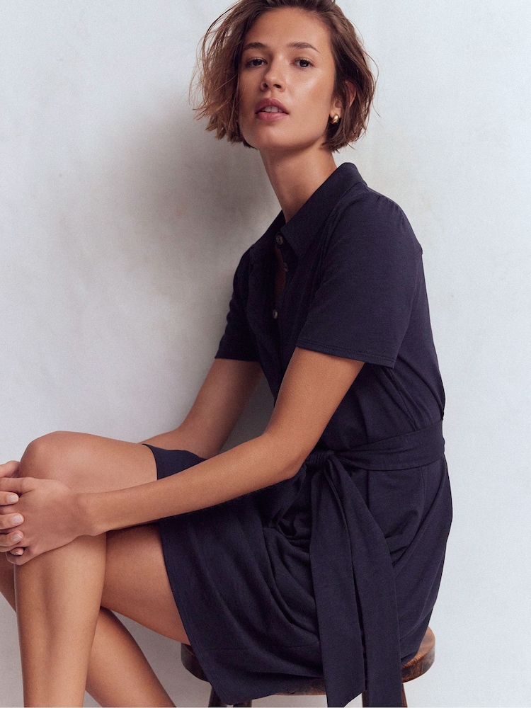 boden short sleeve shirt dress Buy Boden Blue Patti Short Jersey Shirt Dress from Next USA