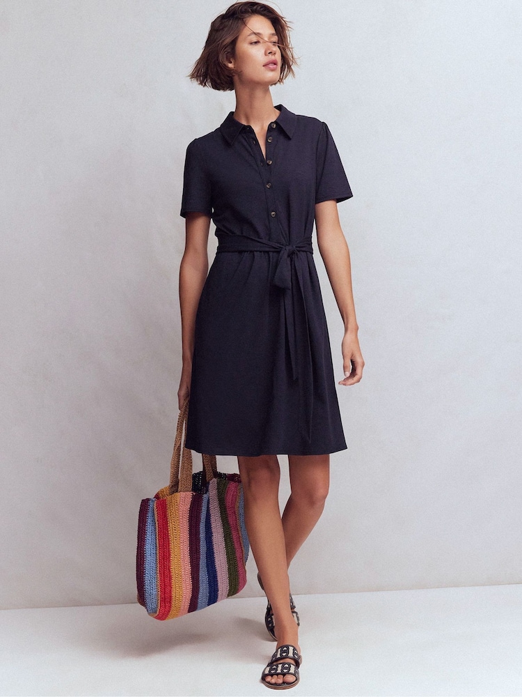 boden cutwork jersey t shirt dress Hattie Jersey T - shirt Dress - Denim Blue