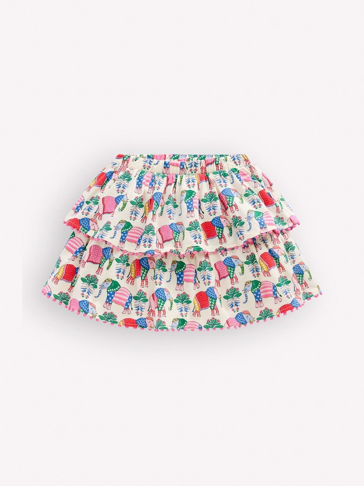 Boden Cream Ruffle Jersey Skort - Image 1 of 4