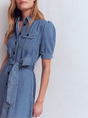 Boden Hemdkleid aus Denim mit Puffärmeln - Bild 2 von 6
