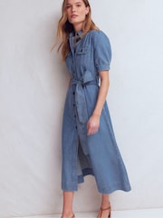 Boden Hemdkleid aus Denim mit Puffärmeln - Bild 4 von 6