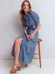 Boden Hemdkleid aus Denim mit Puffärmeln - Bild 5 von 6