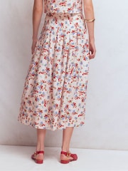 Boden Cream Valentina Linen Skirt - Image 3 of 7