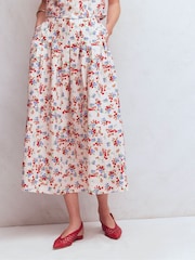 Boden Cream Valentina Linen Skirt - Image 4 of 7