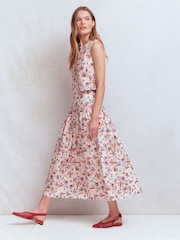 Boden Cream Valentina Linen Skirt - Image 5 of 7