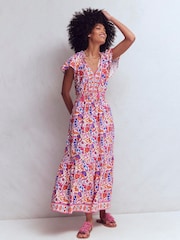 Boden Pink Tala Tiered Jersey Maxi Dress - Image 4 of 6