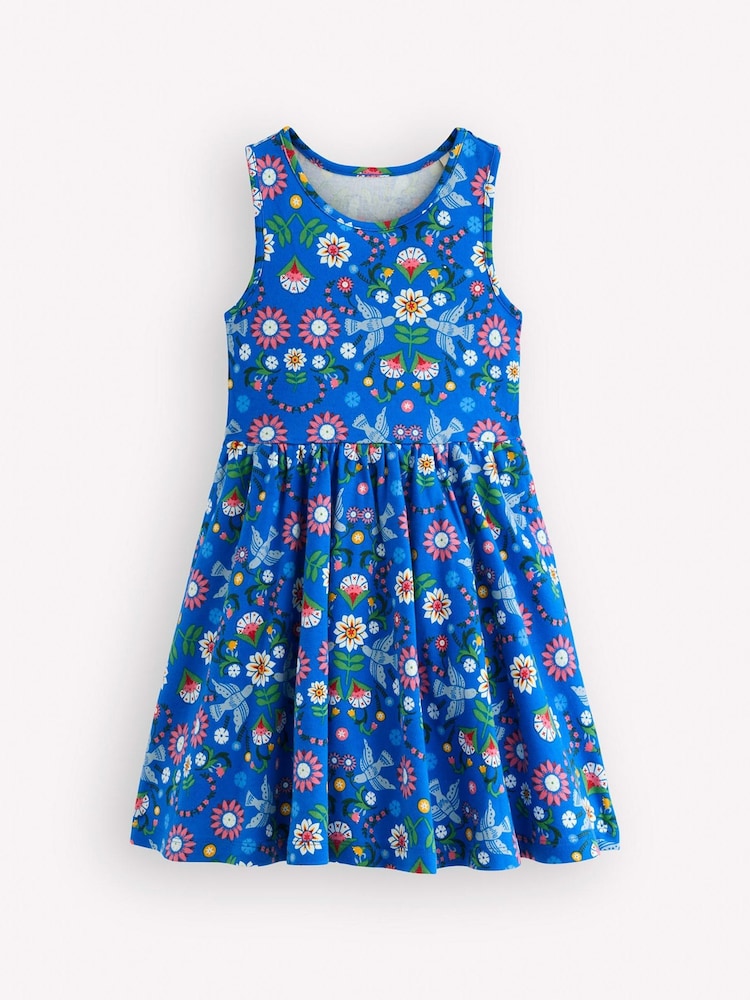 Boden Blue Twirly Jersey Dress - Image 1 of 3