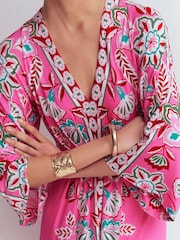 Boden Pink Nell Kimono Midi Jersey Dress - Image 2 of 7