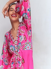 Boden Pink Nell Kimono Midi Jersey Dress - Image 5 of 7
