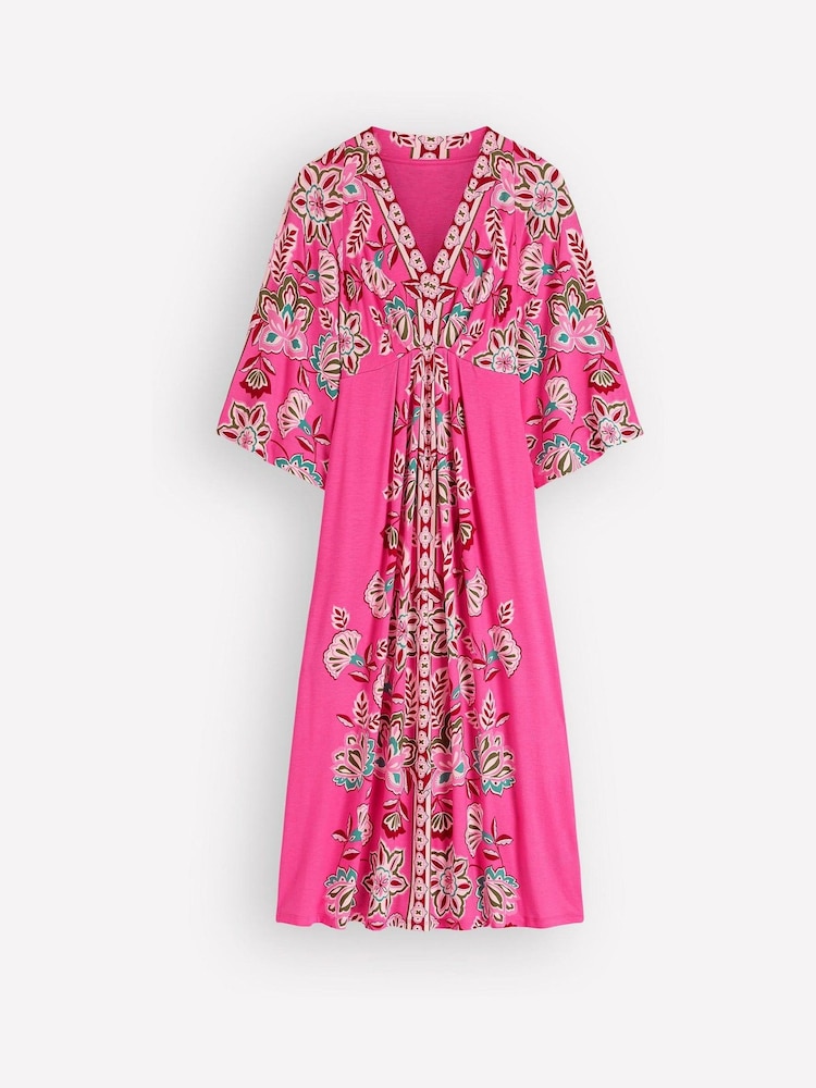 Boden Pink Nell Kimono Midi Jersey Dress - Image 7 of 7