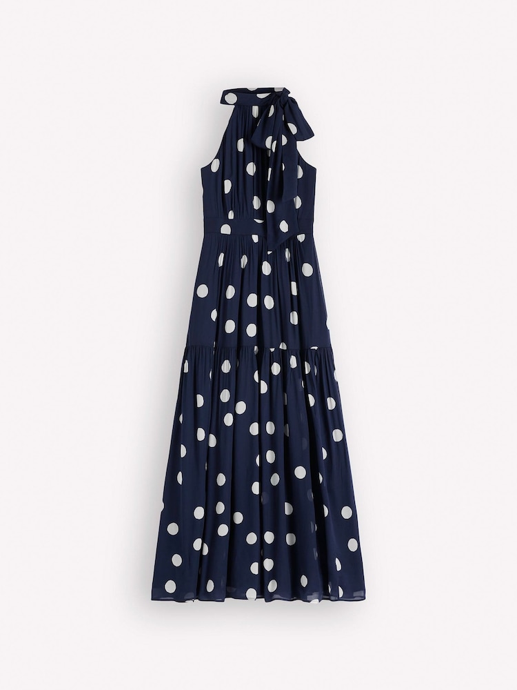 Boden Blue Roisin Tie Neck Maxi Dress - Image 6 of 6
