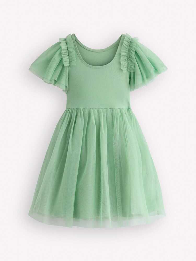 Boden Green Short Sleeve Logo Tulle Dress - Image 2 of 3