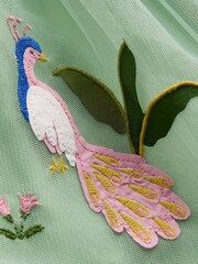 Boden Green Short Sleeve Logo Tulle Dress - Image 3 of 3