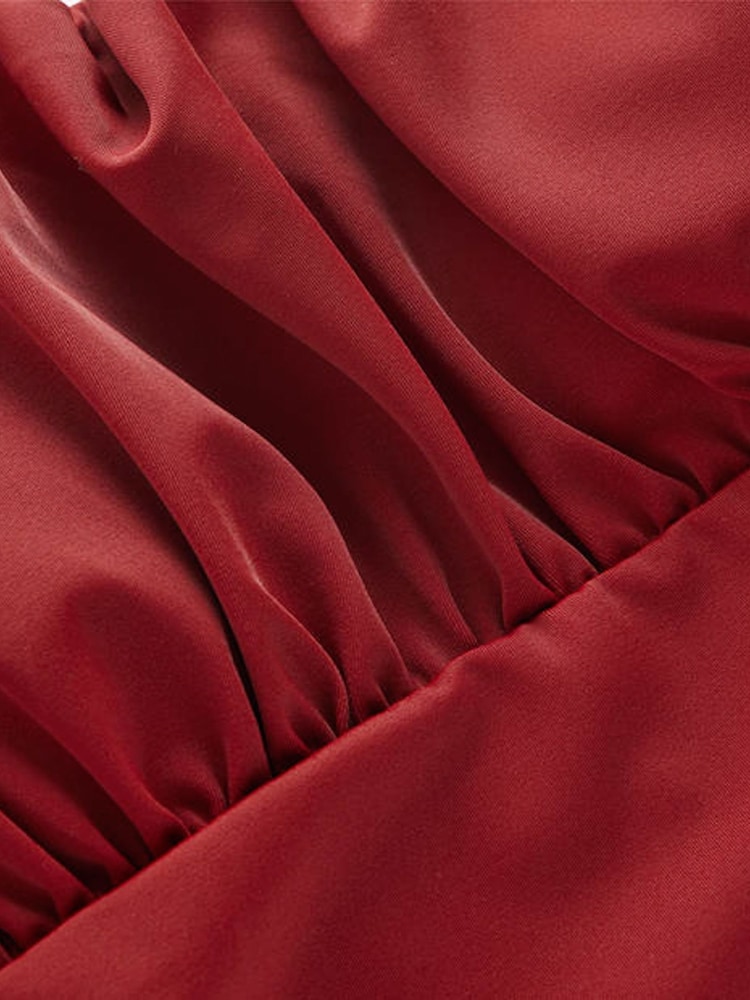 Boden Red Skiathos Ruched Panel Swimsuit - Image 2 of 2