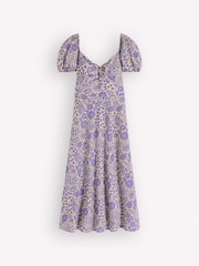 Boden Purple Twist Front Linen Blend Dress - Image 7 of 7