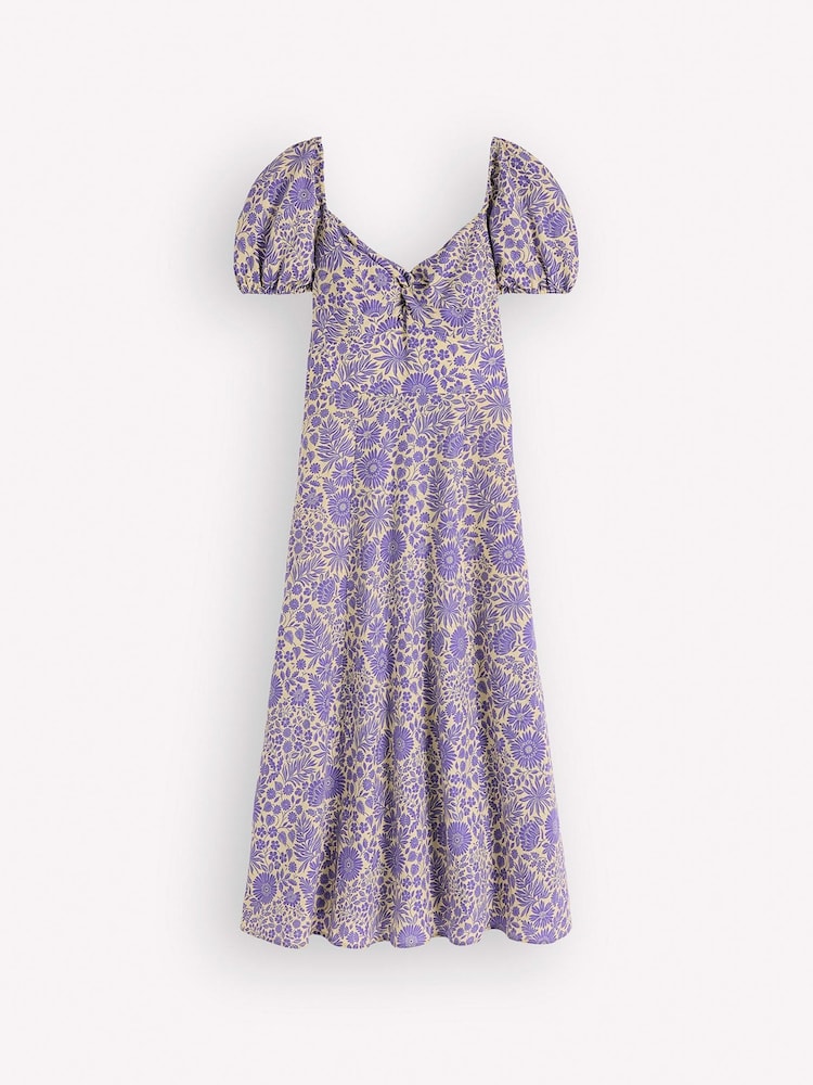 Boden Purple Twist Front Linen Blend Dress - Image 7 of 7