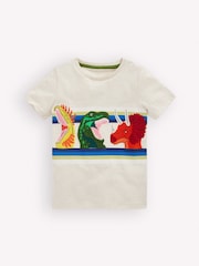 Boden Cream Short Sleeve Appliqué T-Shirt - Image 1 of 3