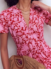 Boden Red Naomi Short Jersey Dress - Image 2 of 5