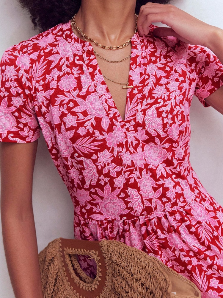Boden Red Naomi Short Jersey Dress - Image 2 of 5