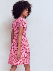Boden Red Naomi Short Jersey Dress - Image 3 of 5
