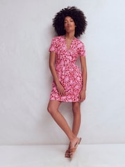 Boden Red Naomi Short Jersey Dress - Image 4 of 5