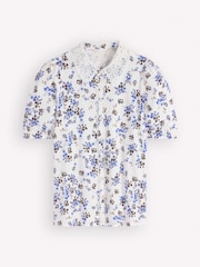 Boden Cream Nessa Broderie Collar Blouse - Image 1 of 2