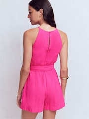 Boden Pink Rosa Double Cloth Playsuit - Image 3 of 5