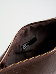 Friends Like These Chocolate Brown Boxy Weave Cross-Body Bag - Image 8 of 8