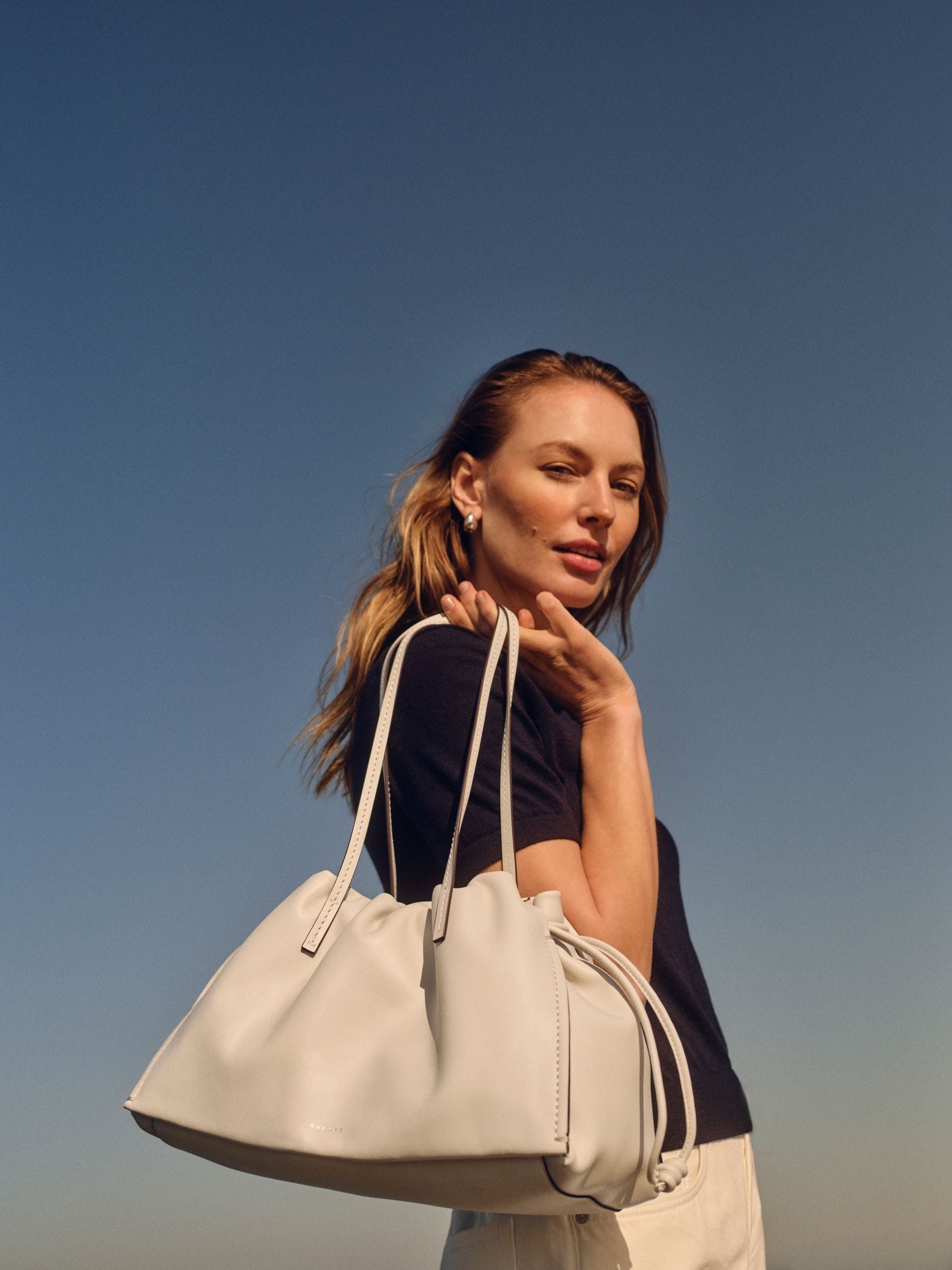 Buy Radley White The Roxburgh Large Drawstring Shoulder Bag from