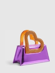 River Island Purple Terry De Havilland Heart Handle Clutch Bag - Image 3 of 6