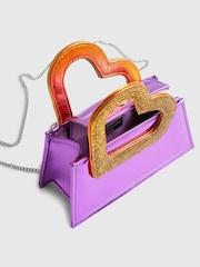 River Island Purple Terry De Havilland Heart Handle Clutch Bag - Image 4 of 6