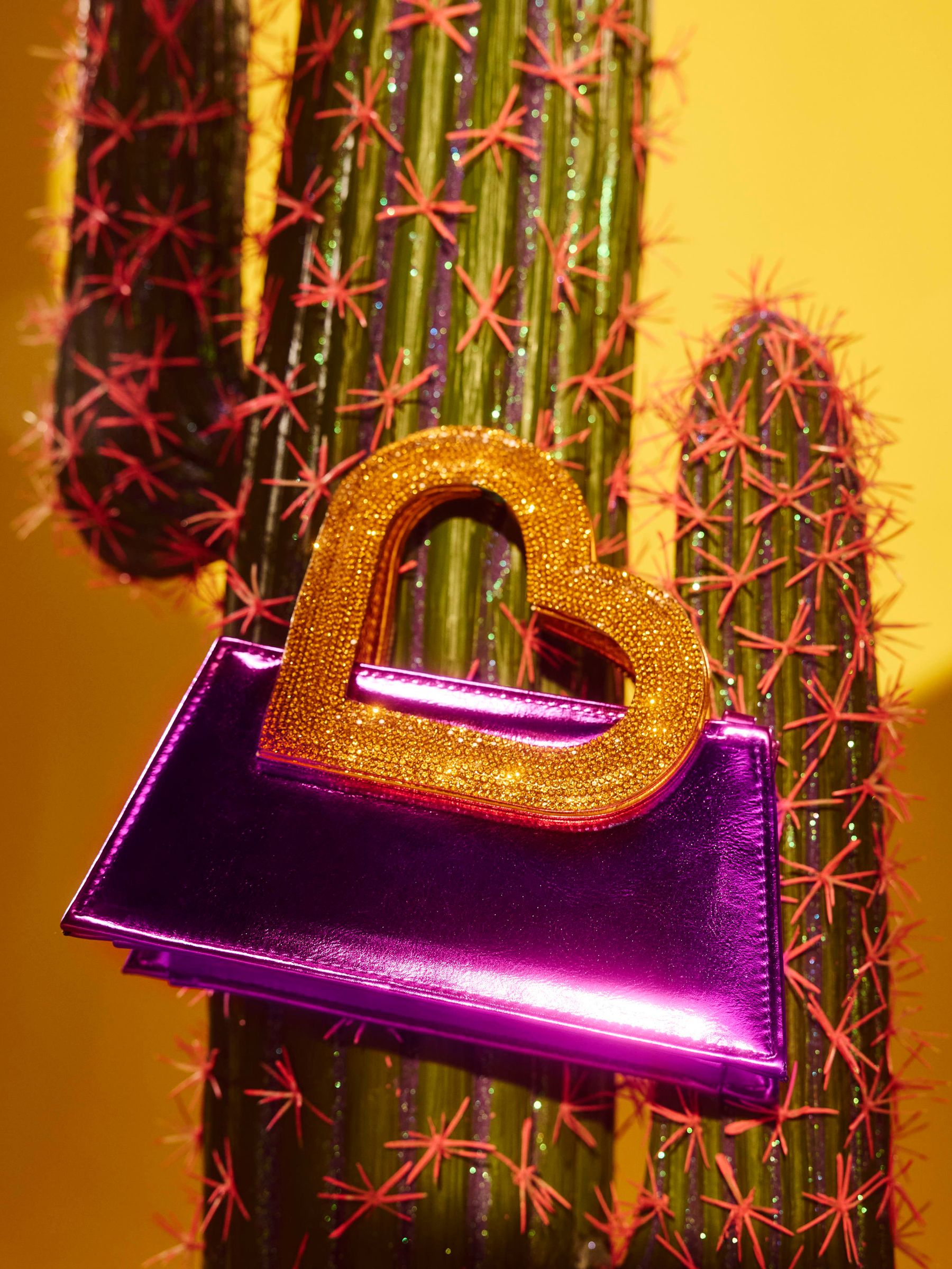 Buy River Island Purple Terry De Havilland Heart Handle Clutch Bag