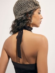 River Island Black Terry De Havilland Beaded Floral Halter Neck Top - Image 4 of 4