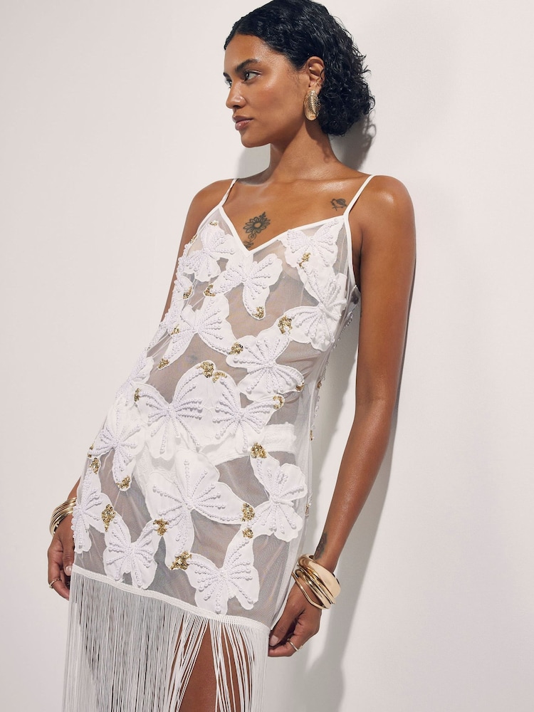 embroidered butterfly dress Petite Amalie Embroidered Butterfly Dress