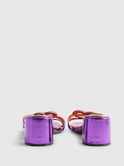 River Island Purple Terry De Havilland Metallic Heart Heeled Mules - Image 5 of 6