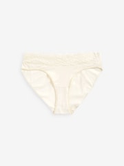 Pink/Green Paisley Floral Print Short Cotton & Lace Knickers 4 Pack - Image 7 of 8