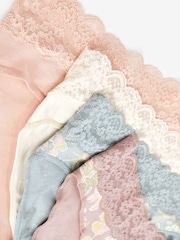 Pink/Green Paisley Floral Print High Leg Cotton & Lace Knickers 4 Pack - Image 8 of 8
