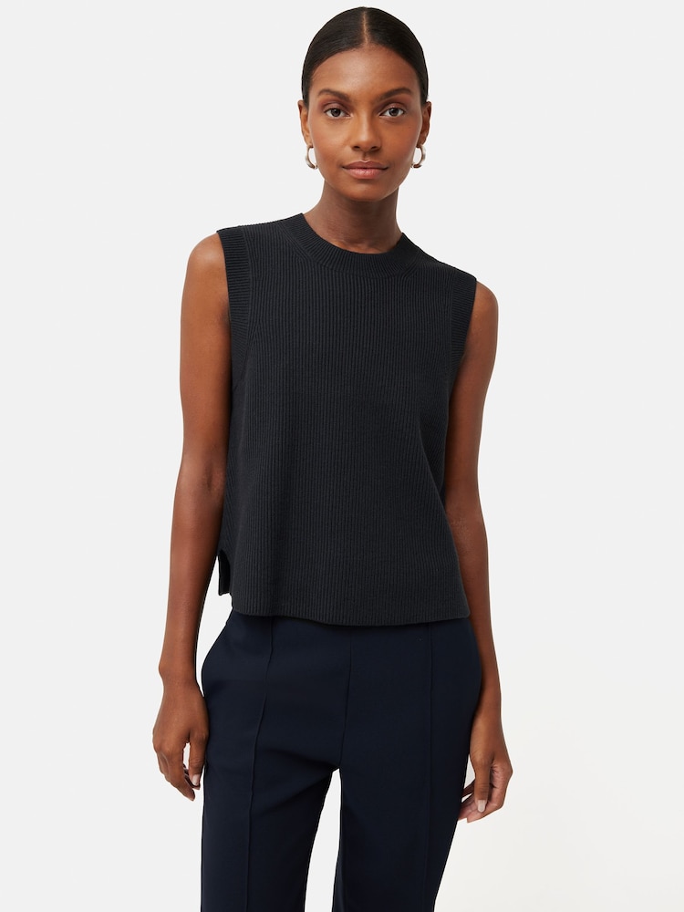 Jigsaw Black Cotton Blend Crew Tank - Image 1 of 6