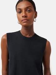 Jigsaw Black Cotton Blend Crew Tank - Image 4 of 6