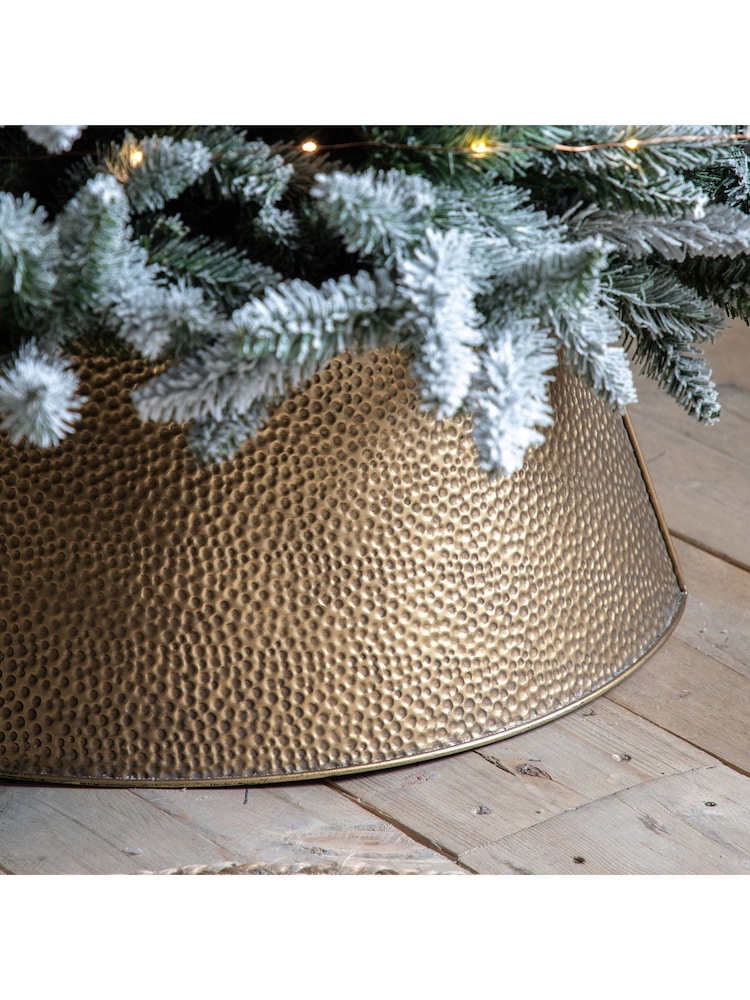 Gallery Home Gold Large Antique Hammered Tree Skirt - Image 2 of 3