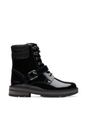 Clarks Black Multi Fit Patent Prague Boots - Image 1 of 7