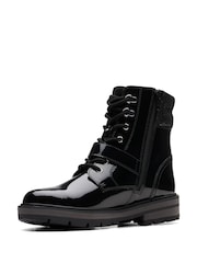 Clarks Black Multi Fit Patent Prague Boots - Image 4 of 7
