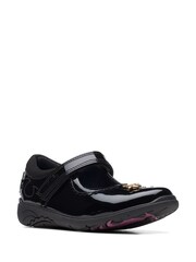 Clarks Black Patent Kids  Multi Fit Relda Leather Shoes - Image 3 of 8