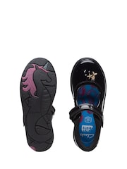 Clarks Black Patent Kids  Multi Fit Relda Leather Shoes - Image 8 of 8