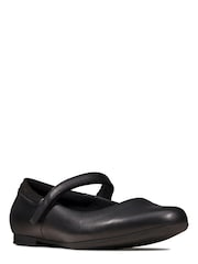 Clarks Black Multi Fit Leather Scala Dawn Shoes - Image 3 of 7