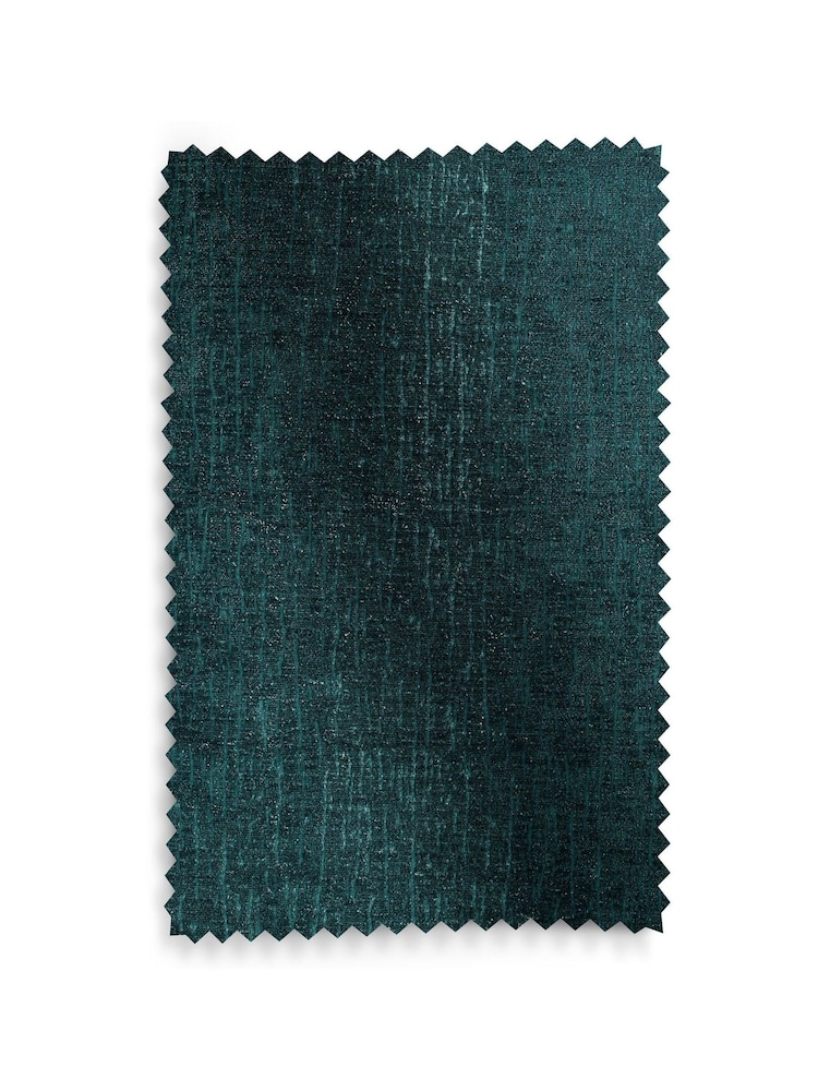 Dark Teal Green Heavyweight Chenille Eyelet Super Thermal Curtains - Image 7 of 7