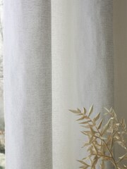 White Next Heavyweight Chenille Eyelet Super Thermal Curtains - Image 4 of 6