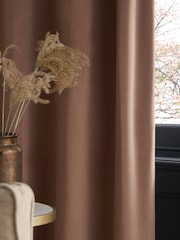 Mocha Brown Matte Velvet Blackout/Thermal Eyelet Curtains - Image 6 of 9