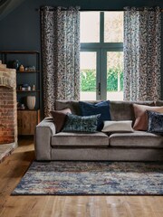 Natural Rustic Leaf Eyelet Lined Curtains - Image 3 of 5